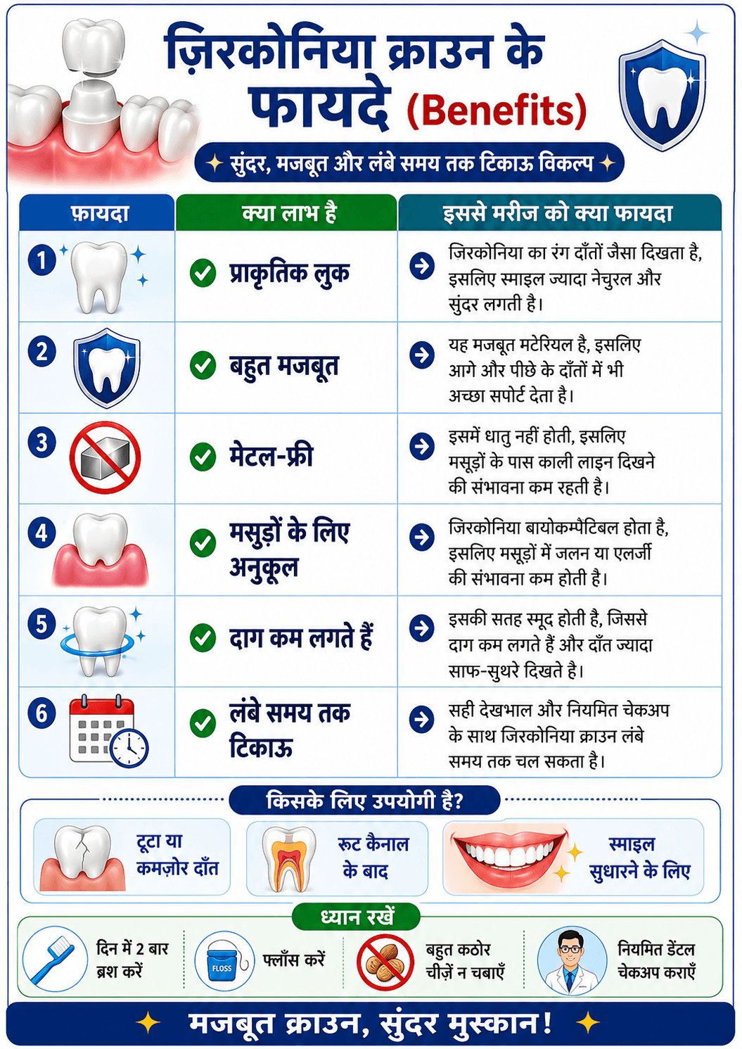Benefits of Zirconia Crowns
